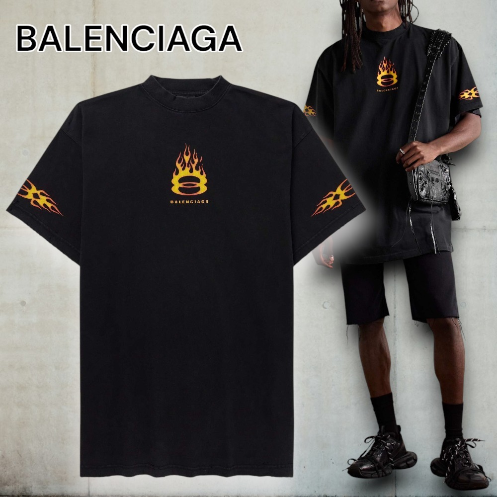 【BALENCIAGA】オーバーサイズ Tシャツダメージ加工ロゴプリント