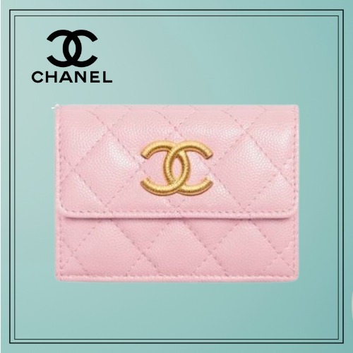 【25S♡】CHSNEL スモールフラップウォレット ピンク