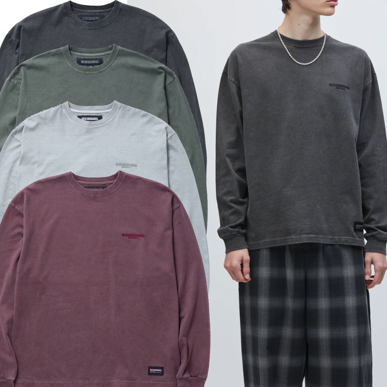 【Neighborhood】25SS PIGMENT DYED CREWNECK 長袖 すぐ届く