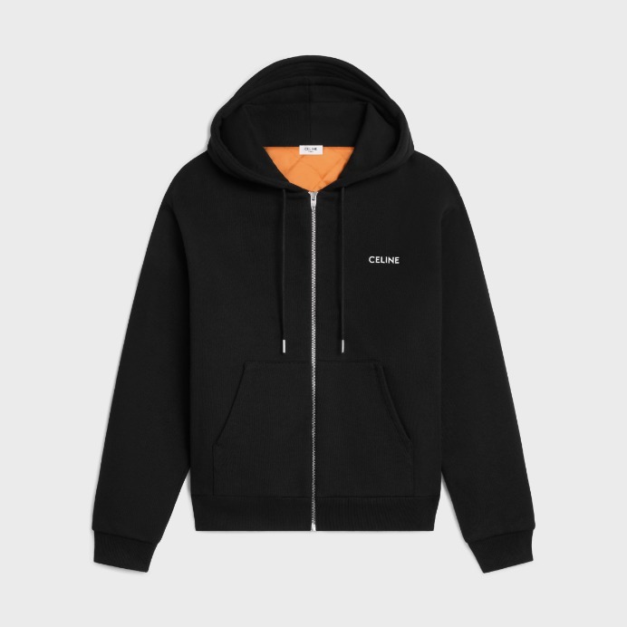 パーカー・フーディ CELINE ZIPPED QUILTED HOODIE IN COTTON FLEECE