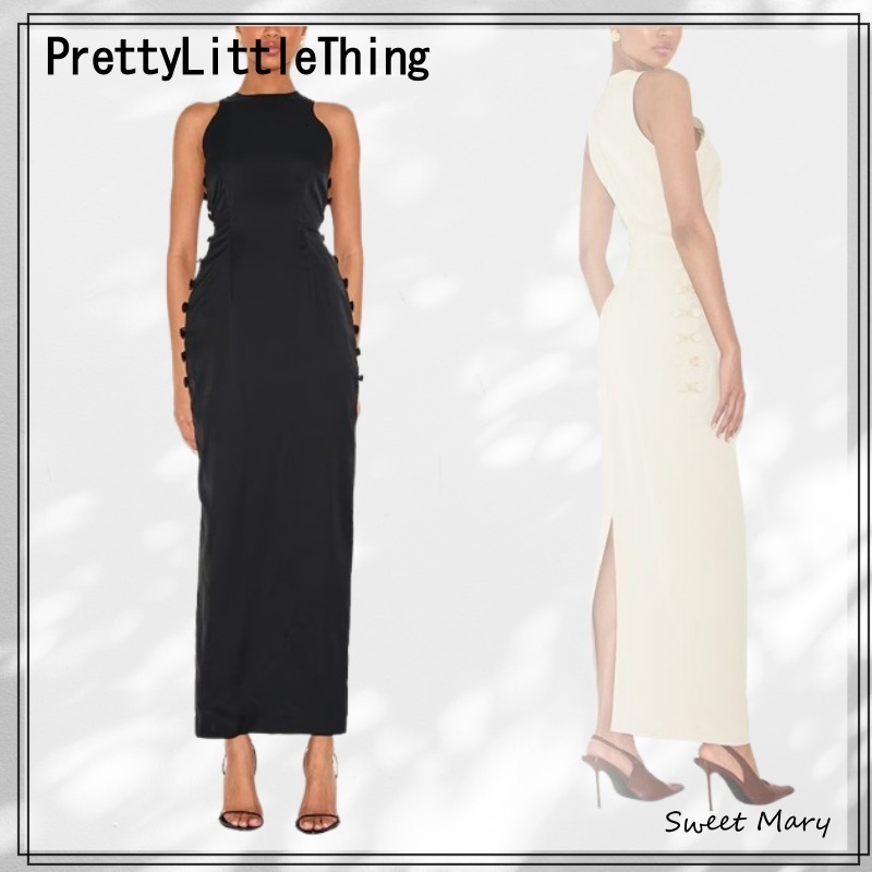 PrettyLittleThing☆ ボタンディテール ミダクシドレス♪送料込