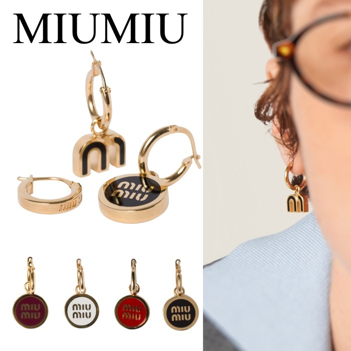 すぐ届く【MIUMIU】エナメル メタル ピアスセット ４色展開