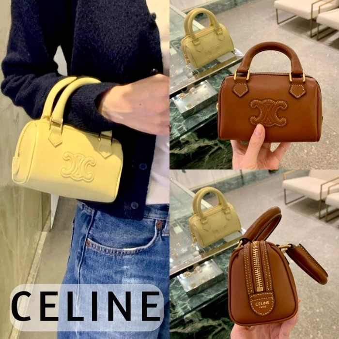 ◆国内直営◆【CELINE】ミニ ボストン / スムースカーフスキン
