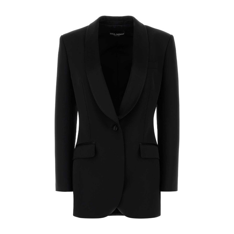 ジャケット Dolce & Gabbana Black stretch wool blend blazer