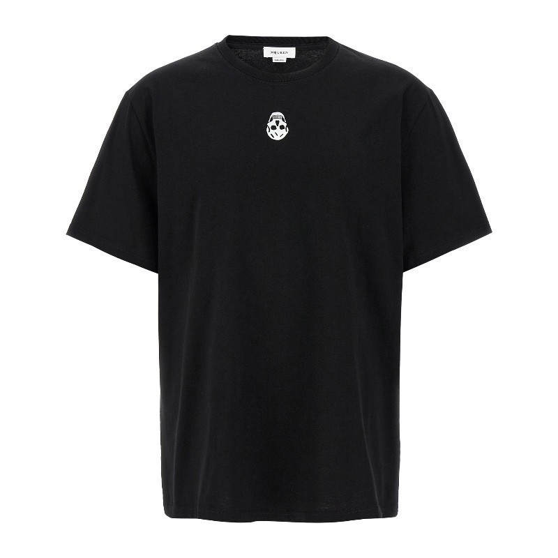 Tシャツ・カットソー alexander mcqueen Flocked 'Skull' T-shirt