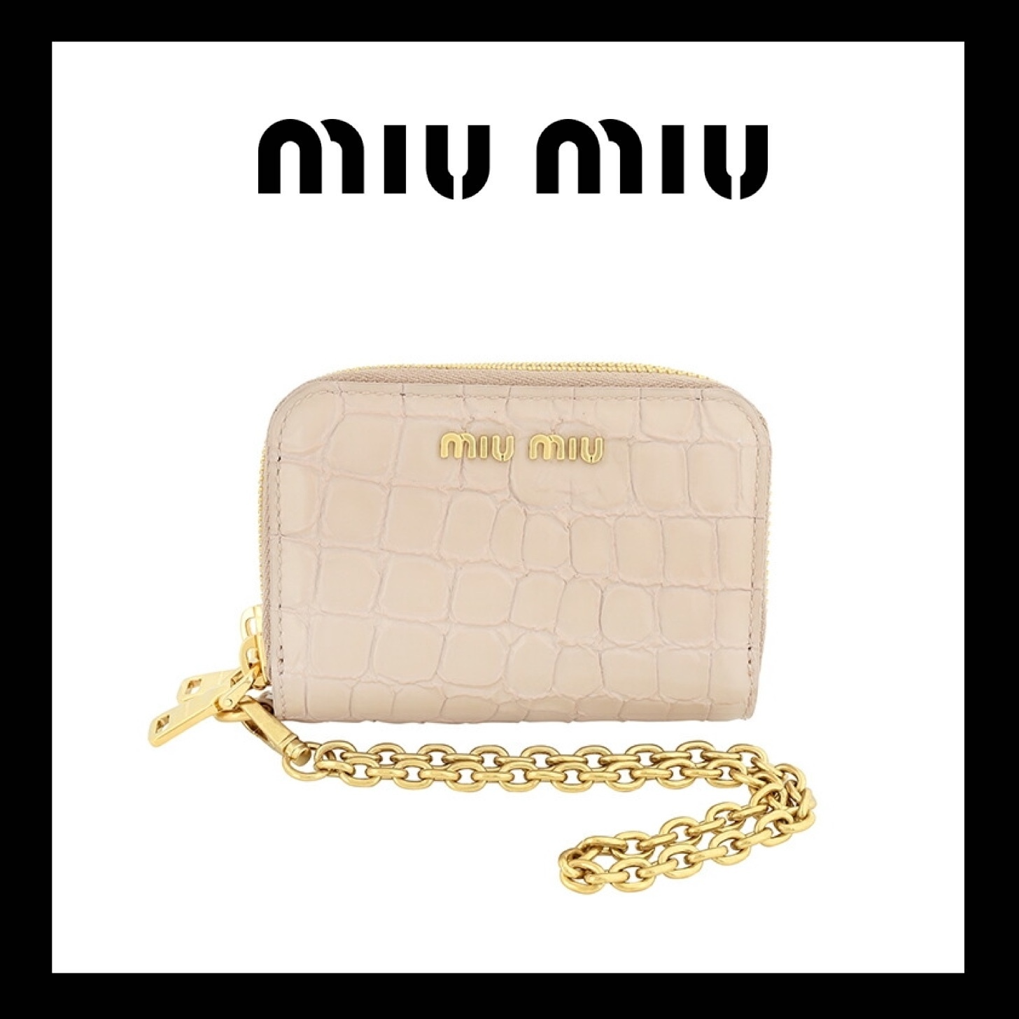 ★ Miu Miu ★ クロコダイル プリント レザー コインケース