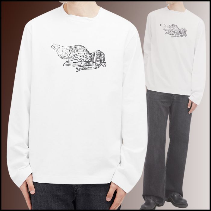 Acne Studios ウィングロゴ コットン ロングスリーブTシャツ