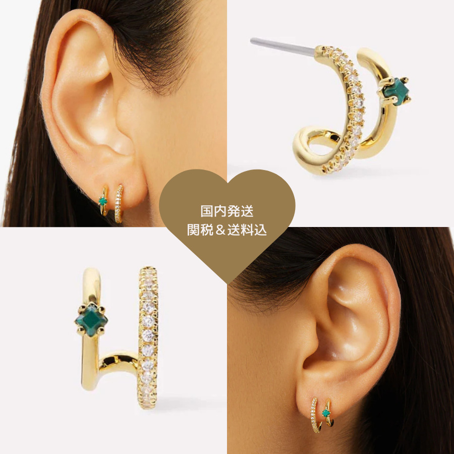 ana luisa ダブルフープピアス 14Kゴールド PERCY 関税送料込