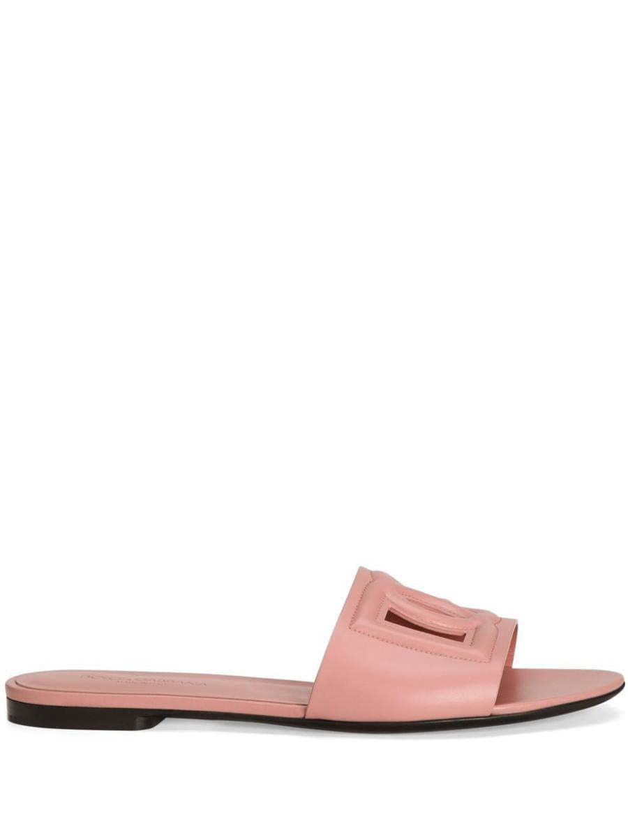 【関税＆送料込み】Dolce & Gabbana Dg Logo Leather Flat Sli