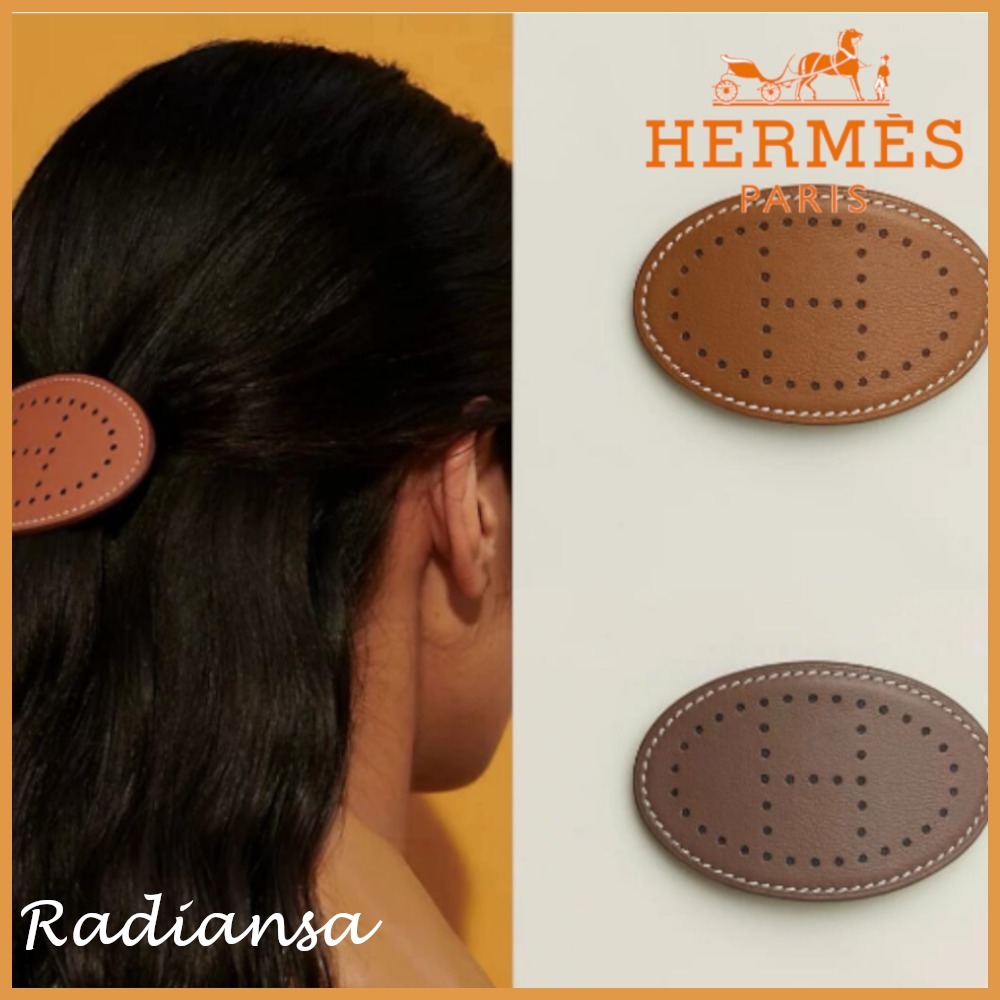 【上品でスタイリッシュ】HERMES エルメス バレッタ エヴリン GM 上品アクセ☆】HERMES エルメス バレッタ 《エヴリン》 GM