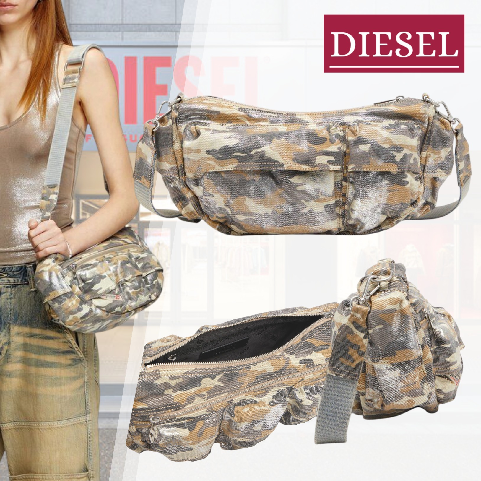 国内直営【DIESEL】MULTI-PKTS SHOULDER BAG X ショルダーバッグ