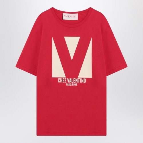 Valentino クルーネック半袖tシャツ レッド SS25