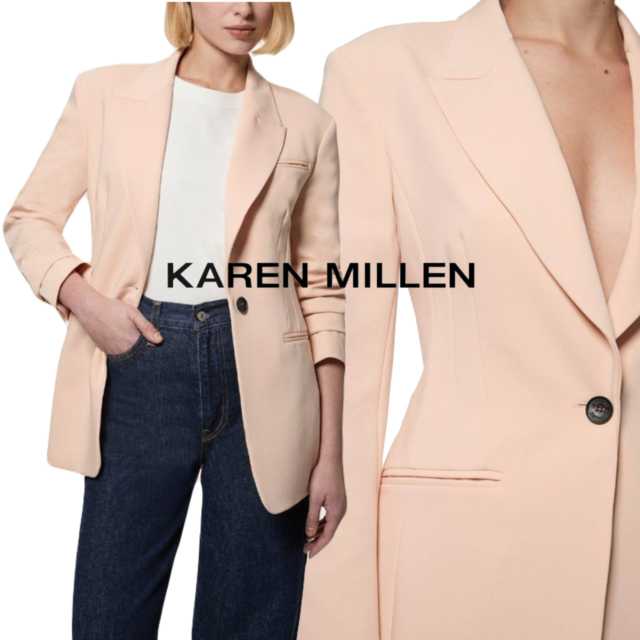 【KAREN MILLEN】ビスコース シングルブレスト ジャケット