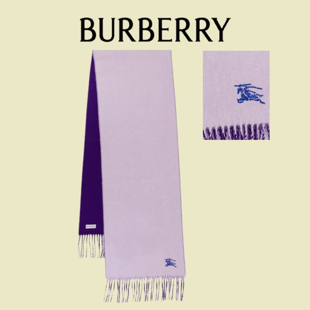 Burberry バーバリー ロゴ刺繍ファインニット スカーフ