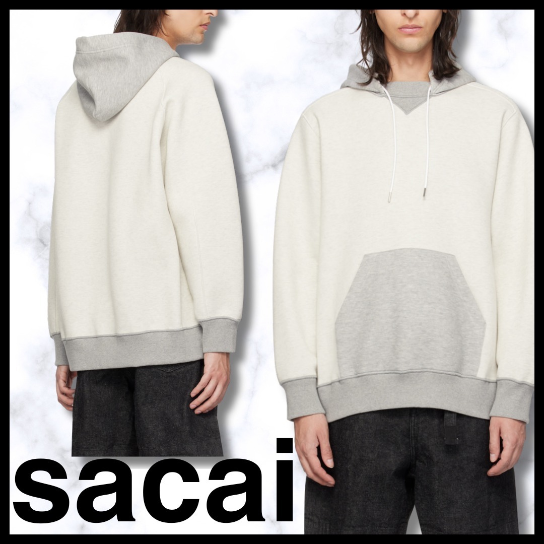 送料関税込♦sacai サカイ ドローストリング フーディ