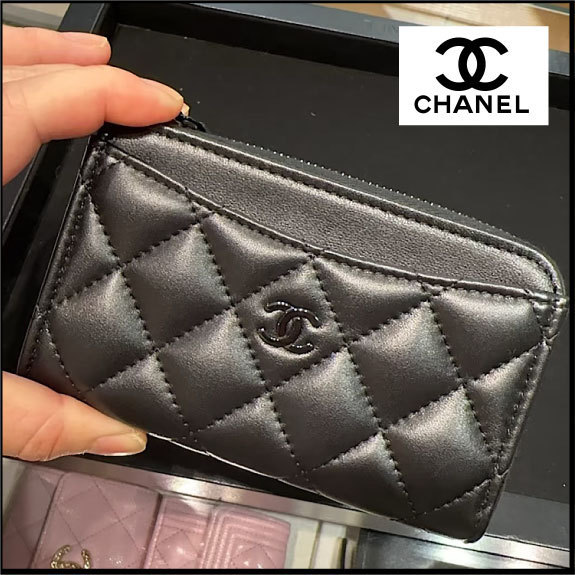 【国内発】CHANEL カードケース オールブラック【黒CCロゴ】