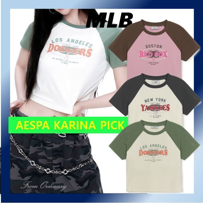 [MLB] W's Varsity Vintage Raglan Crop T-shirt ★すぐ品切れ★