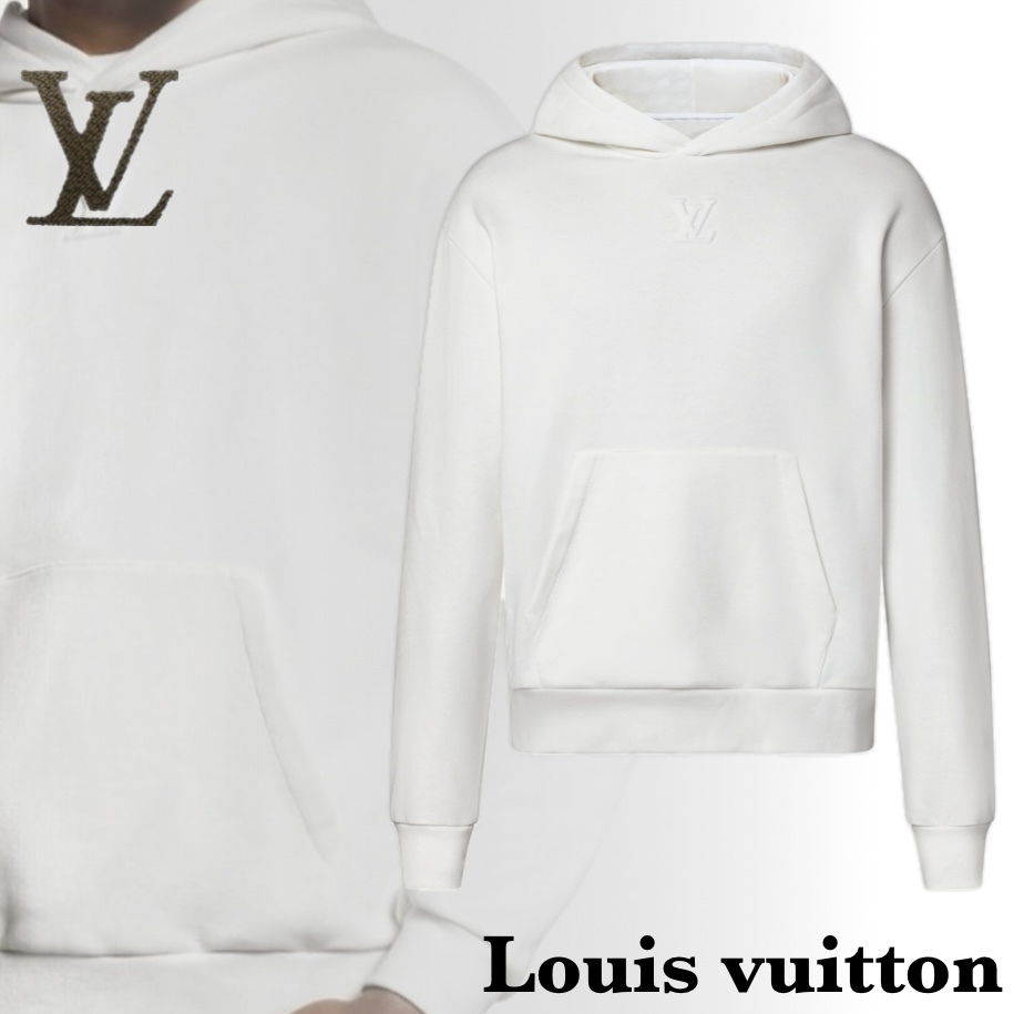 【ルイヴィトン】LV エンボスド コットンフーディ メンズ