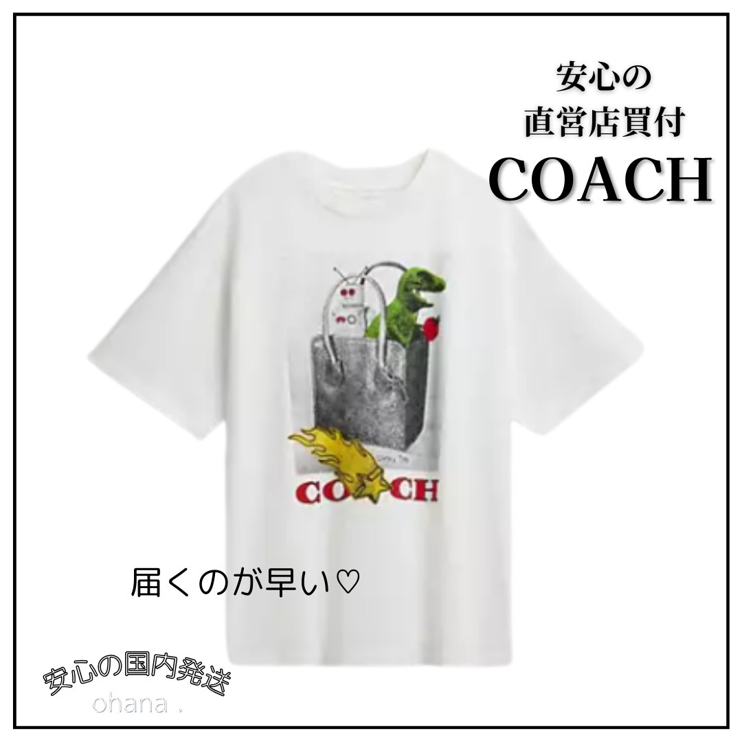 すぐ届く！COACH コーチ コラージュ リラックスド Tシャツ