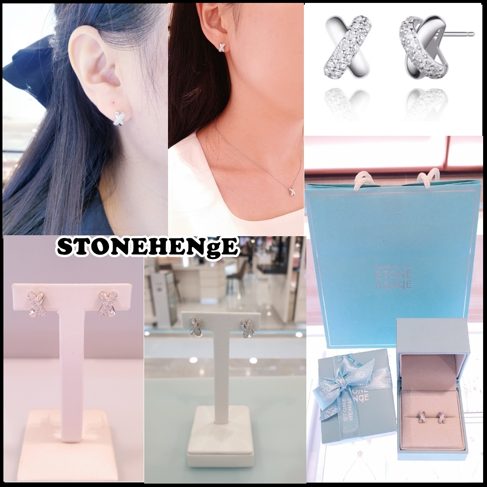 早期完売★STONEHENgE★Crossing★Silver Cubic Earrings★人気