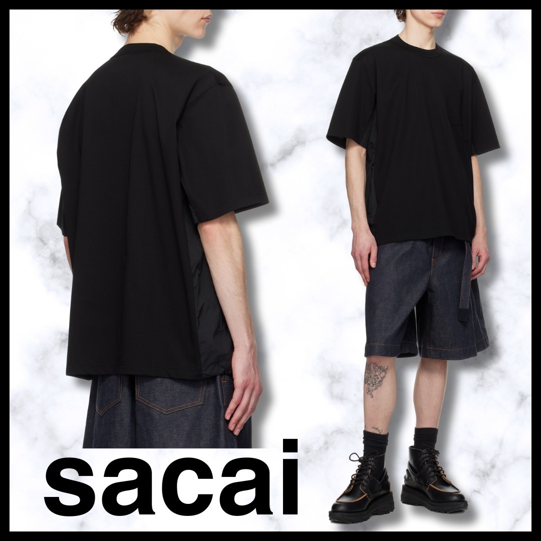 送料関税込♦sacai クルーネック コットンジャージ Tシャツ
