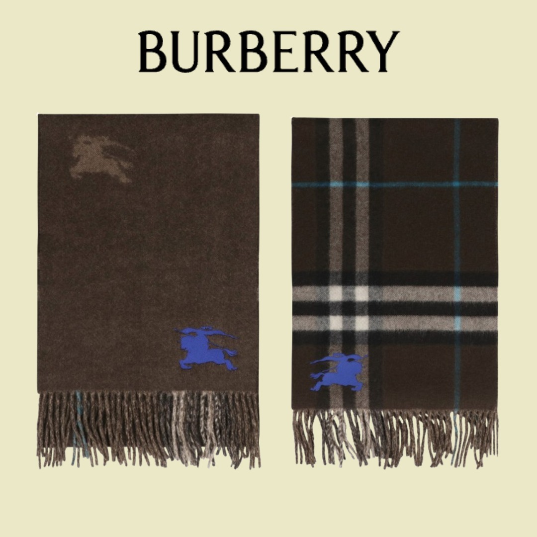 Burberry バーバリー 馬上騎士モチーフ フリンジ スカーフ
