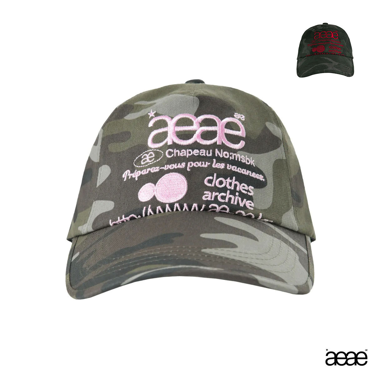 スピード配送専用 ★ Aeae ★ Web Logo Camo 5-Pannel Cap ★2色