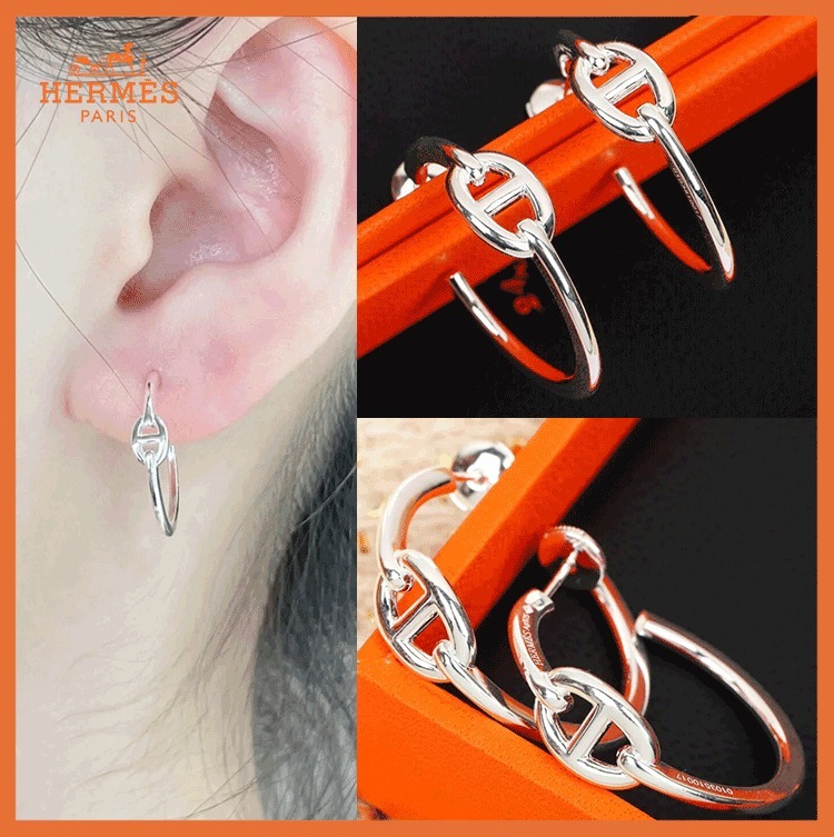 存在感★【HERMES】シェーヌダンクル アンシェネ ピアス 片耳用 片耳用☆希少☆存在感あり☆】HERMES シェーヌダンクルピアス