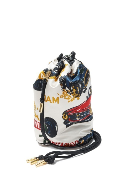タキマキ愛用《Sacai》ユニセックス★Car Race print 巾着バッグ