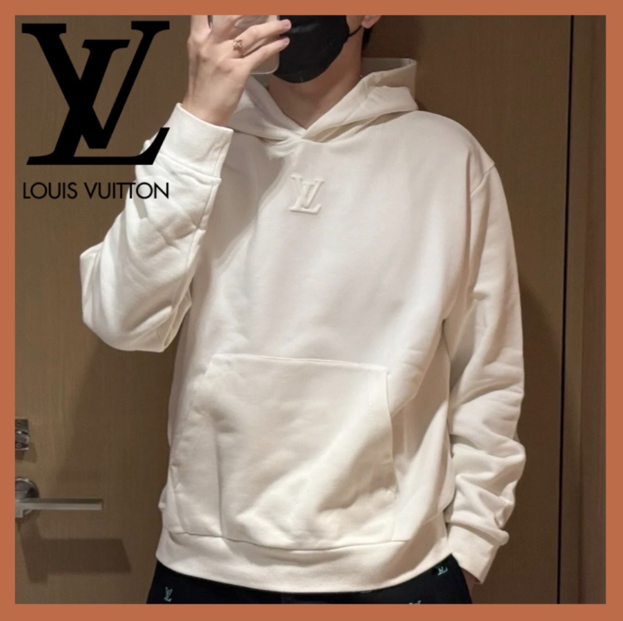 【シンプルでお洒落】LV エンボス コットン フーディ パーカー