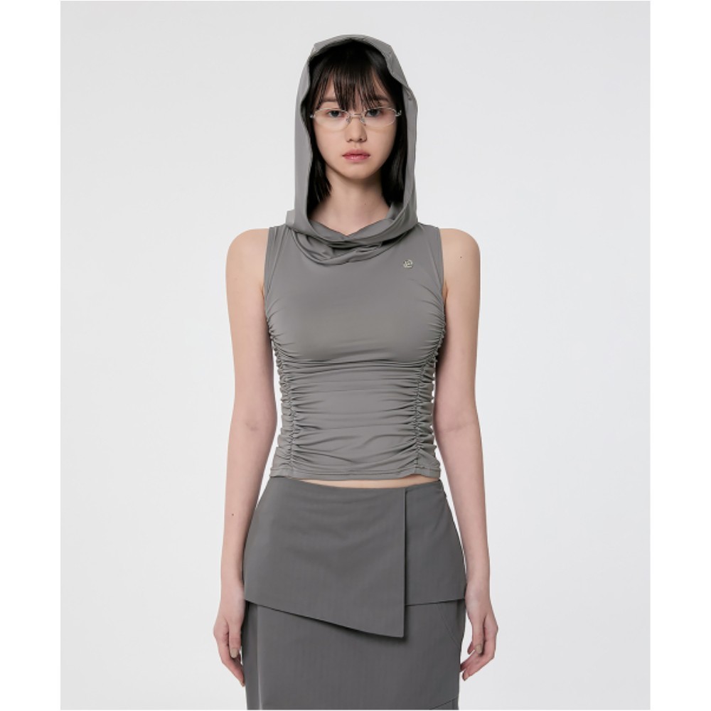 ●FLARE UP● Hooded High Neck Sleeveless FL125Gray FL-125_Gr