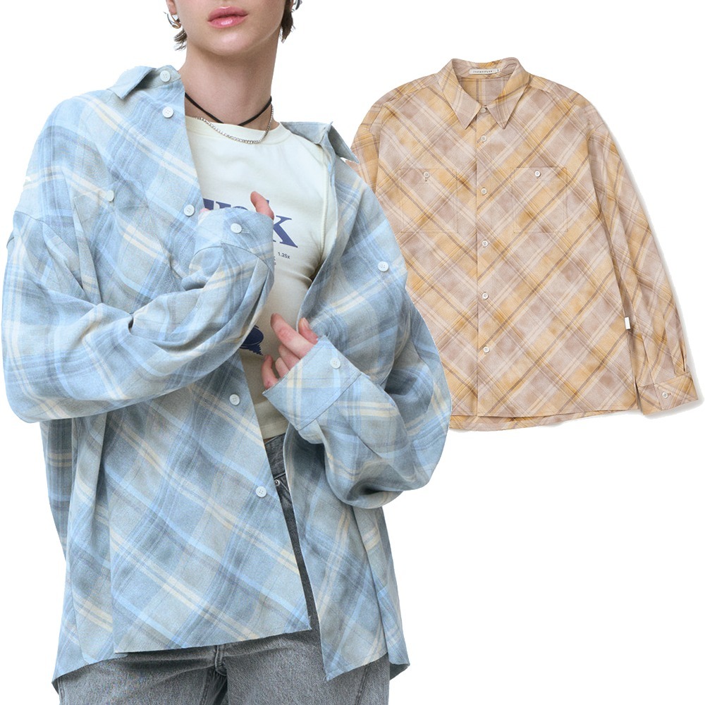 INSTANTFUNK★LOGO CHECK SHIRT★春を迎える明るい色人気
