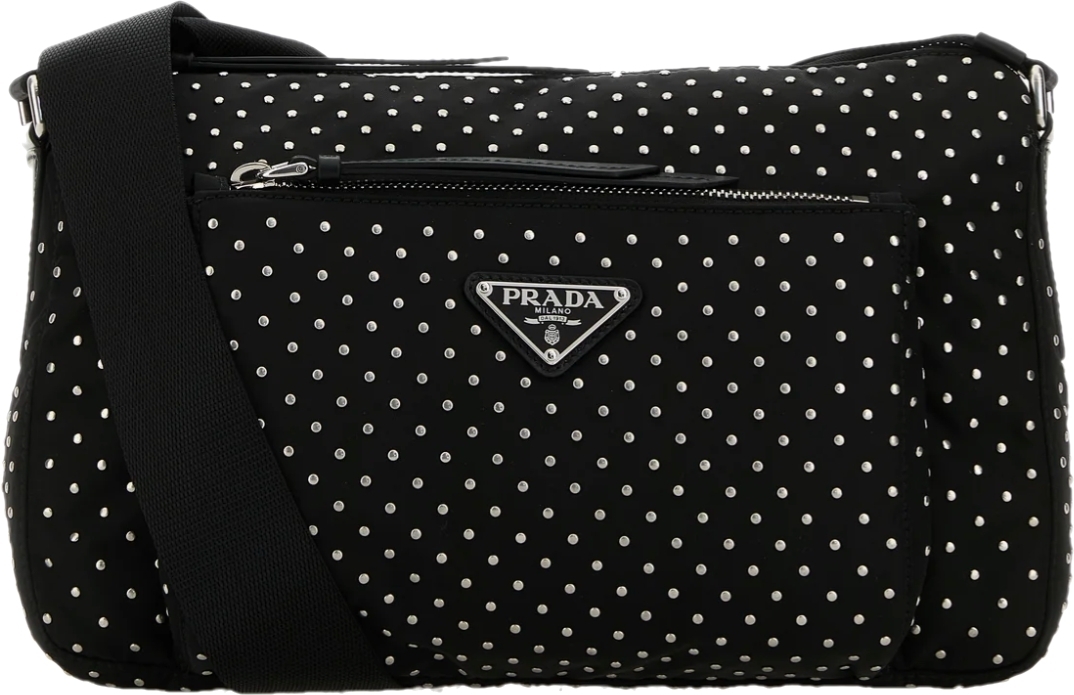 PRADA スタッズ付 Re-Nylon バッグ