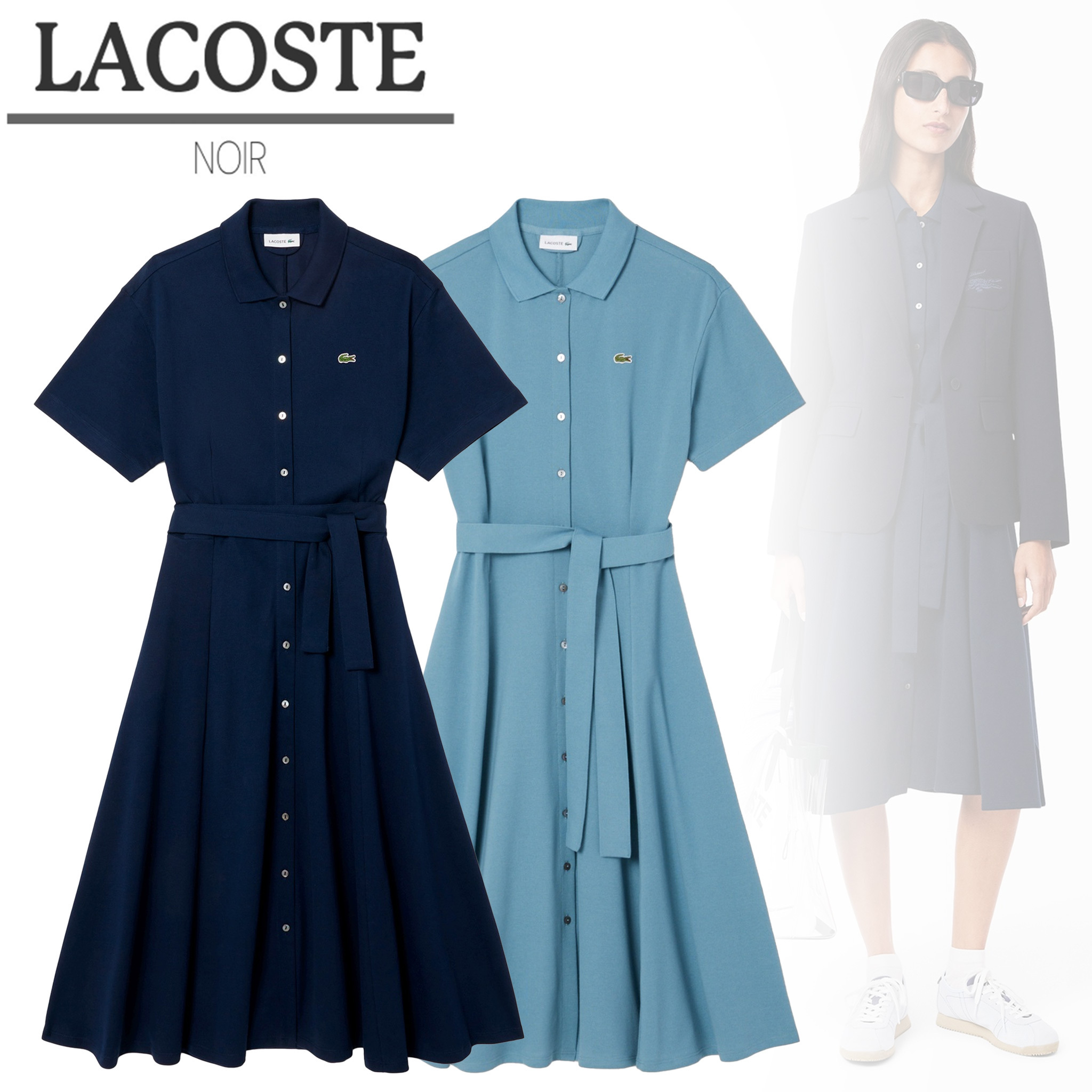 国内即発【LACOSTE】鹿の子地シャツドレス