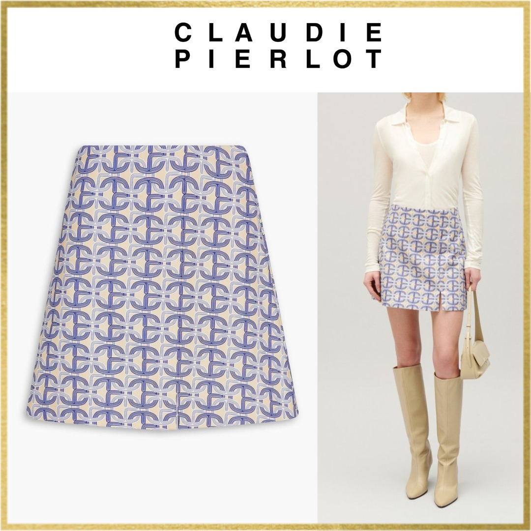 【関税 送料無料】CLAUDIE PIERLOT モノグラムAラインスカート