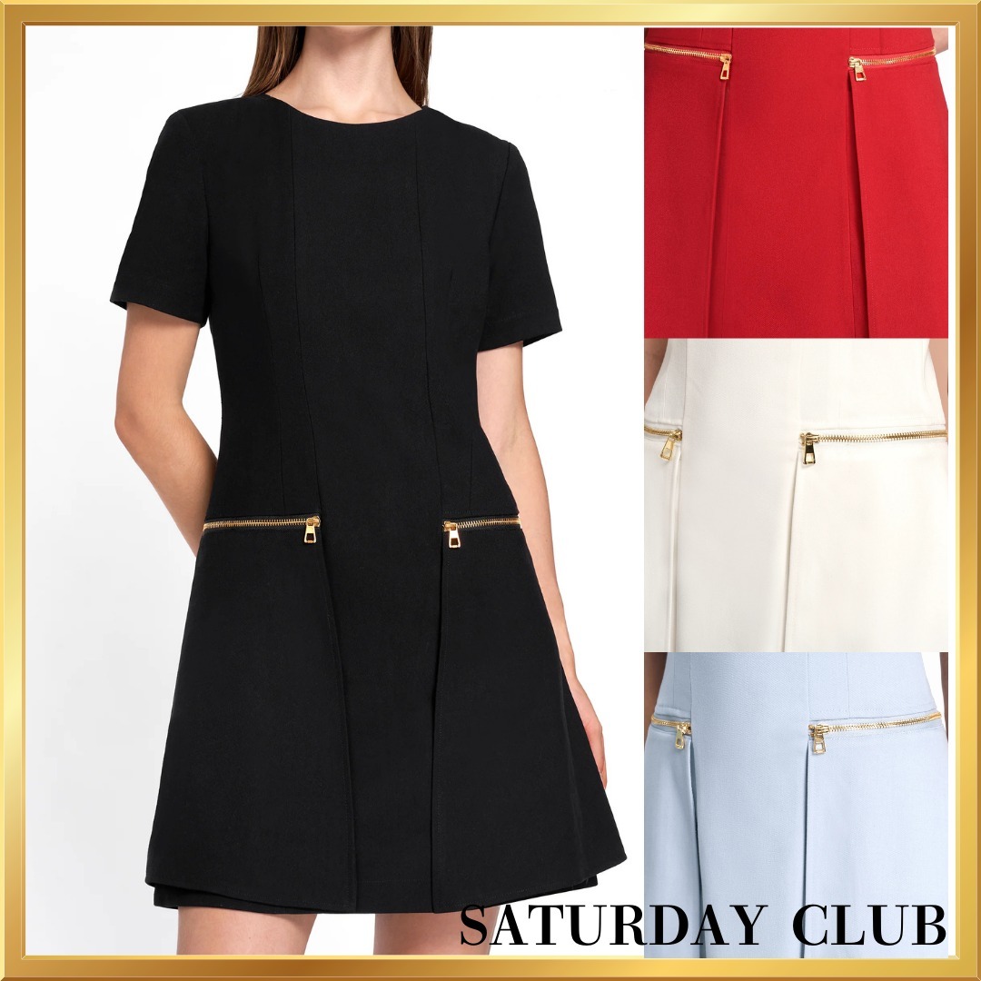 SATURDAY CLUB メタリックファスナーポケットワンピース