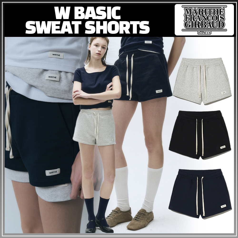 25SS新作ショートパンツ【MARITHE】W BASIC SWEAT SHORTS★3色