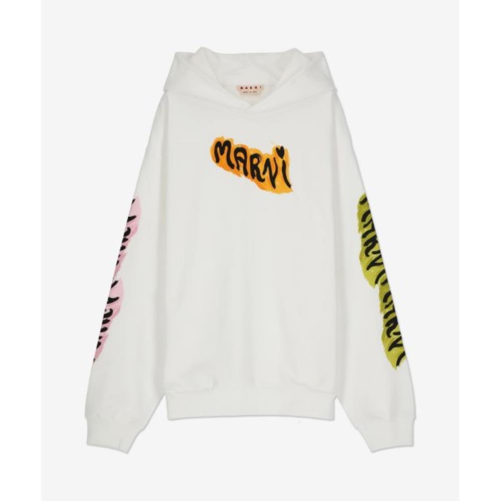 ★MARNI★ Graffiti Logo Print Hood Cream FUMU0067PDUSCV51GLW