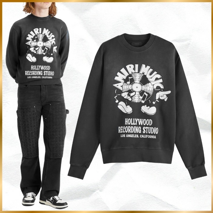◆Amiri◆ミュージックレコード クルーネック スウェットシャツ