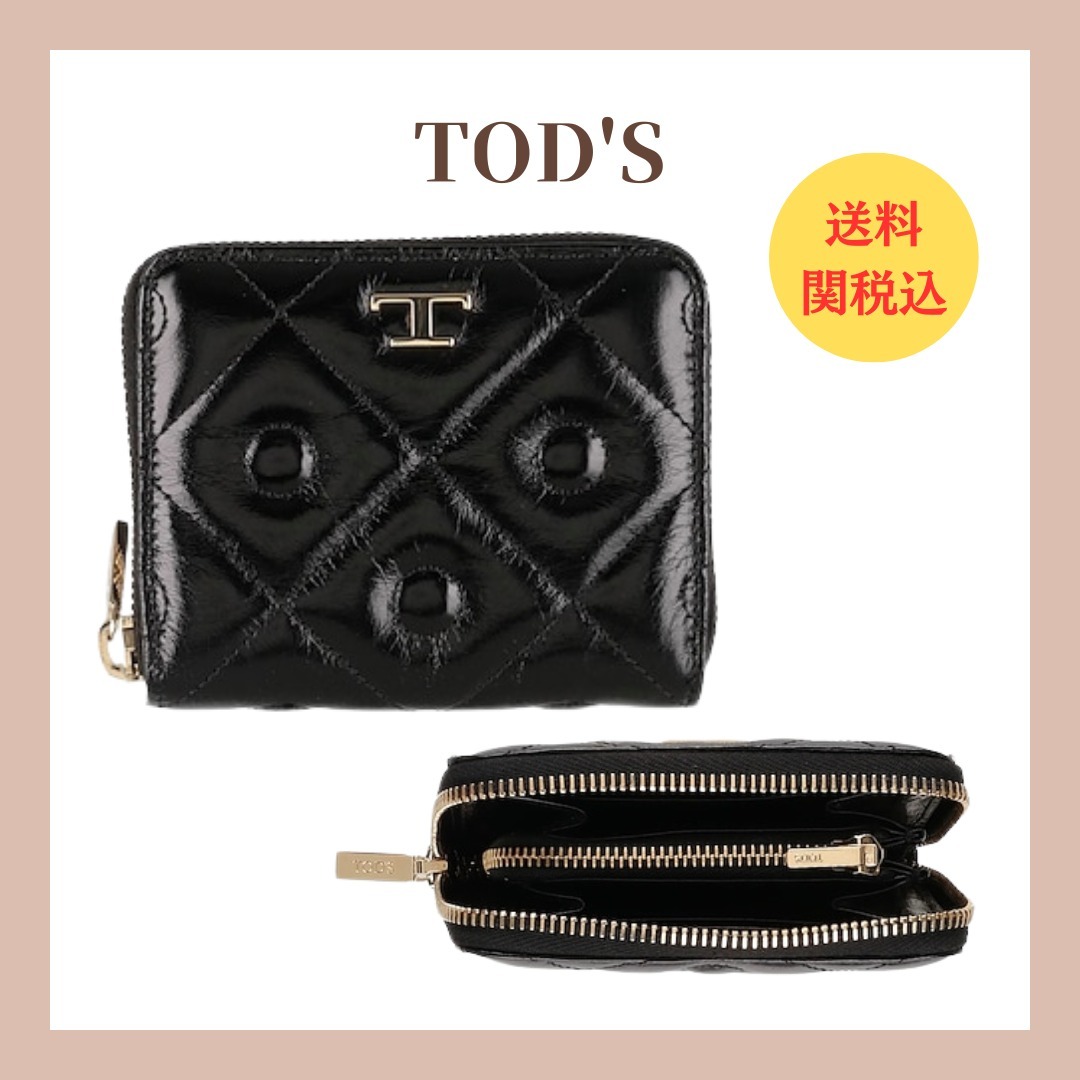 コンパクト♪【TOD'S】キルティングレザー2つ折り財布