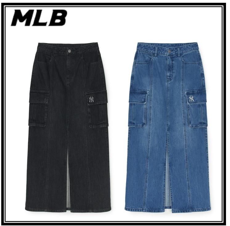 スカート [ MLB ] WOMAN BASIC CARGO DENIM LONG SKIRT