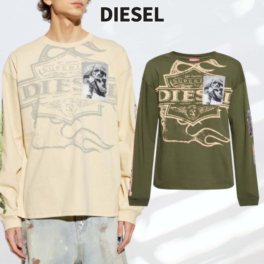 DIESEL グラフィックプリント 長袖 Tシャツ 関税送料込