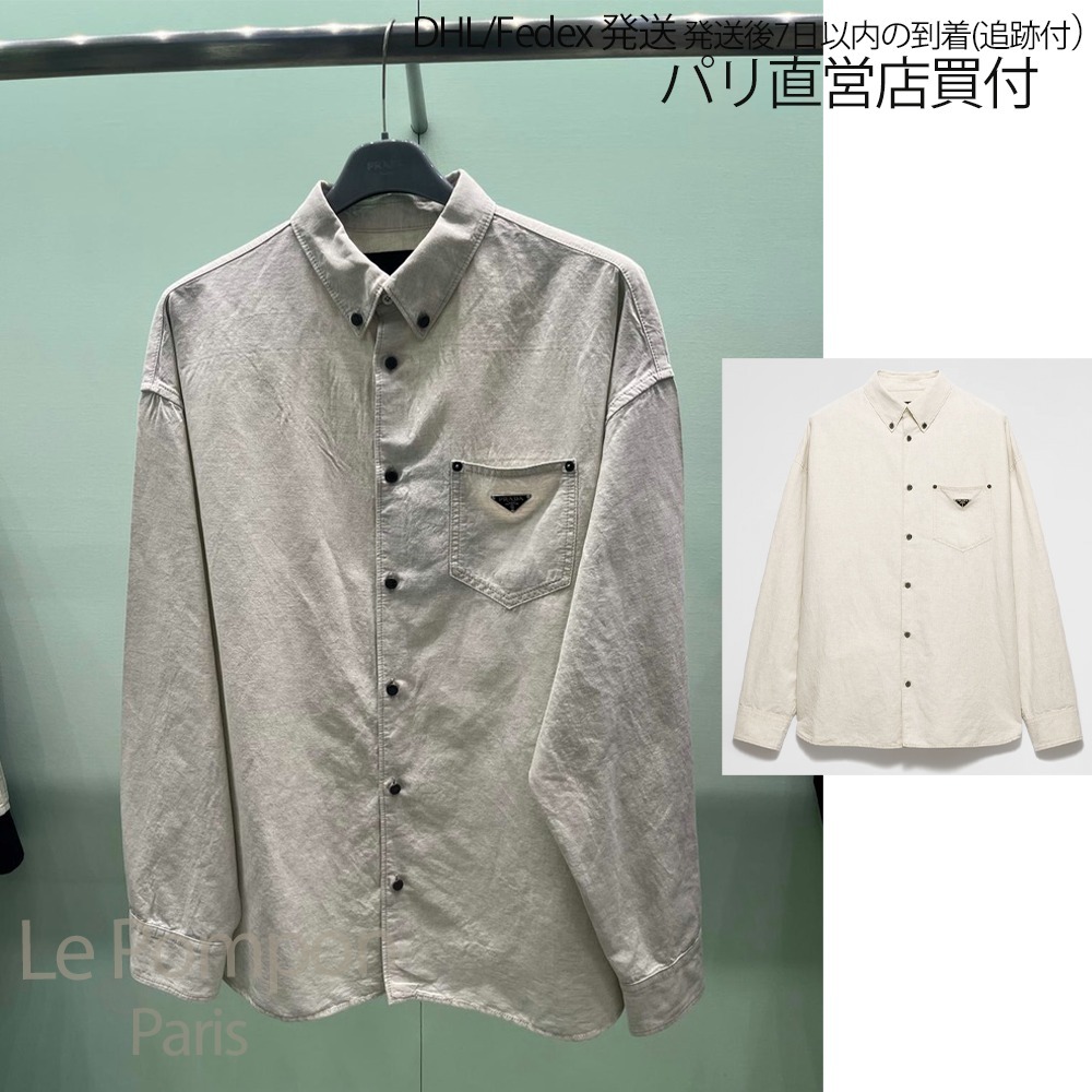 PRADA☆シャンブレー シャツ ナチュラル