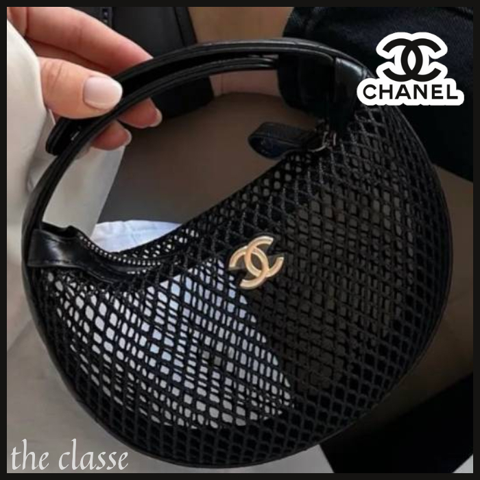 【新鮮メッシュ☆】ラウンド型も可愛い♪ CHANEL ハンドバッグ