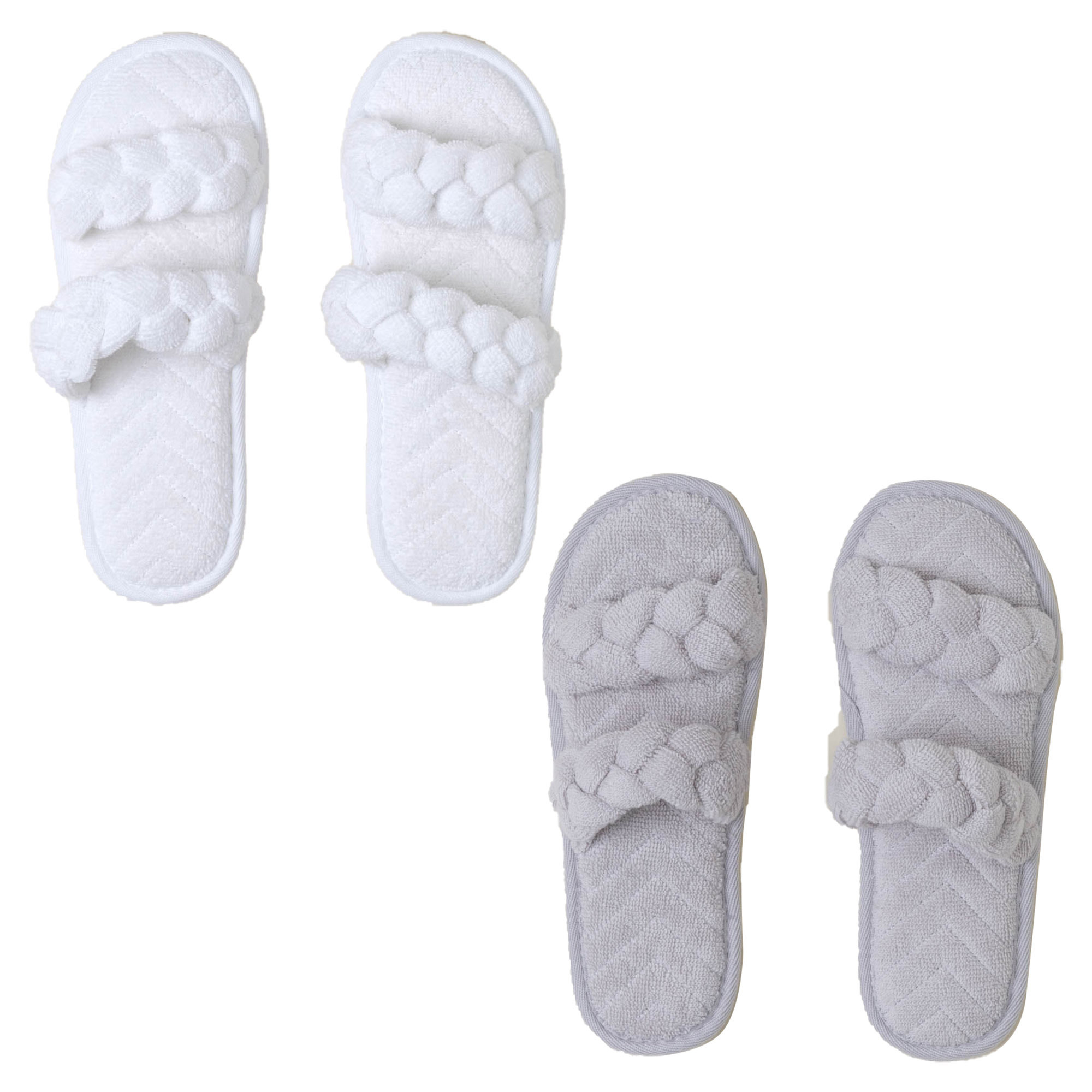 Barefoot dreams★タオルテリー編みスリッパ★TowelTerryBraided