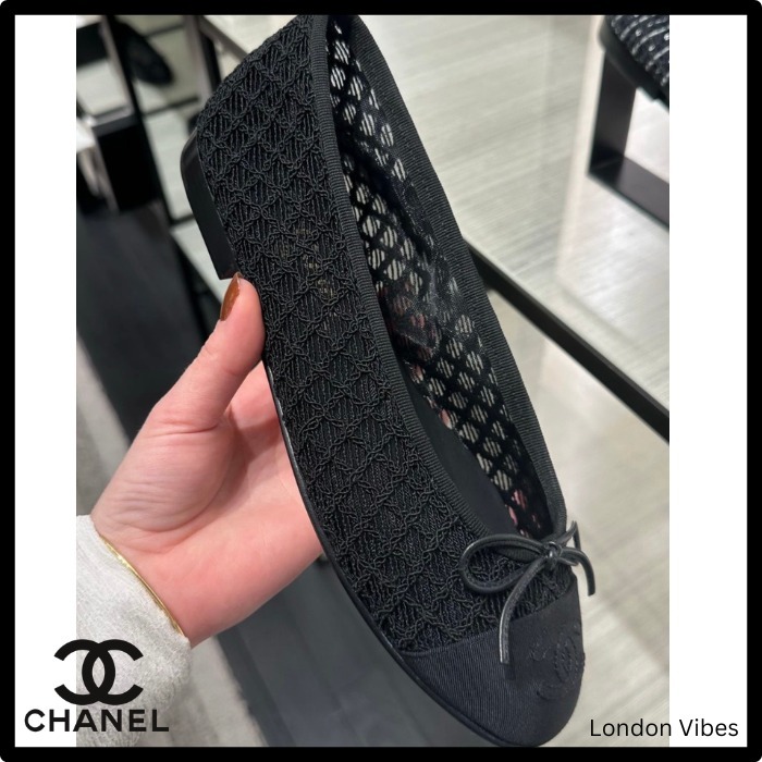 25S シア感のある刺繍が上品♪ CHANEL バレリーナ