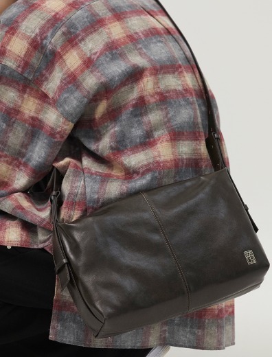 ショルダーバッグ [MIM the wardrobe] Manto Crack Leather Hobo Bag