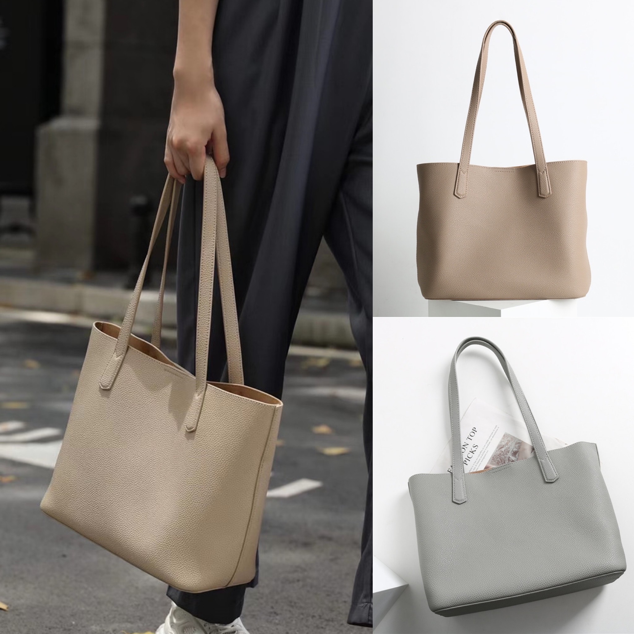 韓国デザイン オフィス トートバッグ 牛革 レザーバッグ BAG