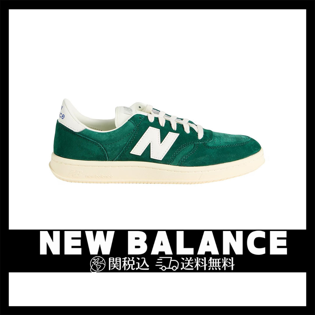 スニーカー【NEW BALANCE】関税込送料無料 革 ラウンドトゥ 無地