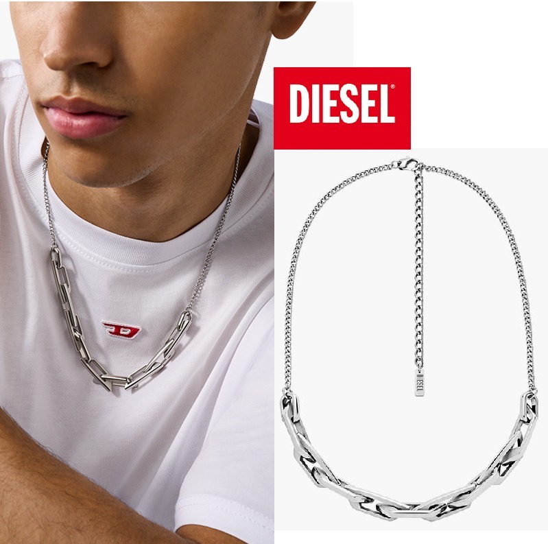 ネックレス・チョーカー DIESEL D logo chain necklace